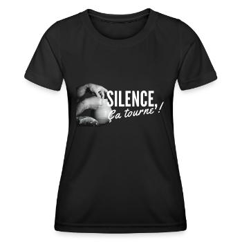 Silence, ça tourne potier céramiste cinéma - T-shirt sport Femme - noir - Devant - AI Model Female 172 light (172cm)