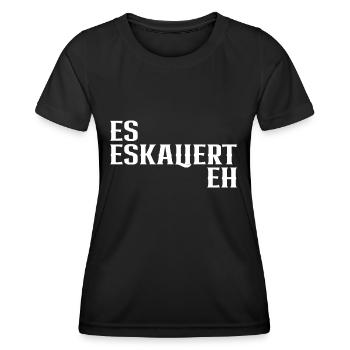 Es Eskaliert Eh Festival Party coole Sprüche - Frauen Funktions-T-Shirt - Schwarz - Vorne - AI Model Female 172 light (172cm)