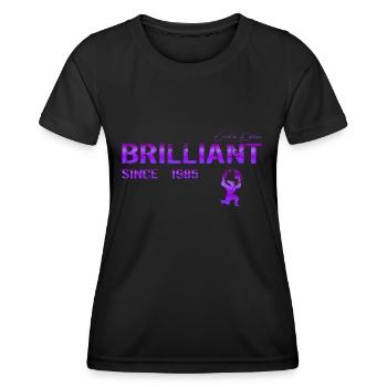 Brillant depuis 1985 - T-shirt sport Femme - noir - Devant - AI Model Female 172 light (172cm)
