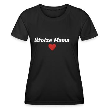 Stolze Mama - Frauen Funktions-T-Shirt - Schwarz - Vorne - AI Model Female 172 light (172cm)