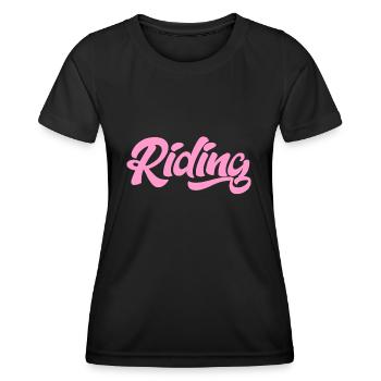 Équitation - Équitation - Cheval - Chevaux - Slogan - Dire - T-shirt sport Femme - noir - Devant - AI Model Female 172 light (172cm)