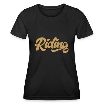 Équitation - Équitation - Cheval - Chevaux - Slogan - Dire - T-shirt sport Femme - noir - Devant - AI Model Female 172 light (172cm)