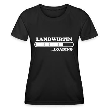 Landwirtin Spruch Fun Lustiges Landwirtin Geschenk - Frauen Funktions-T-Shirt - Schwarz - Vorne - AI Model Female 172 light (172cm)
