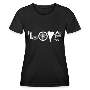 Vélo amour - T-shirt sport Femme - noir - Devant - AI Model Female 172 light (172cm)
