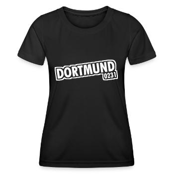 Dortmund - 0231 - Indicatif Régional - T-shirt sport Femme - noir - Devant - AI Model Female 172 light (172cm)
