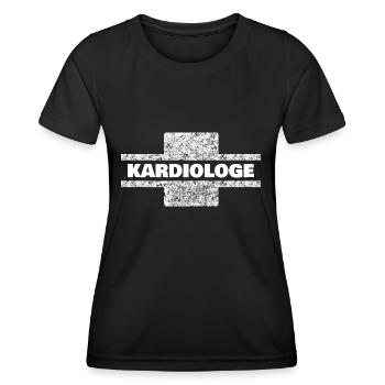 Profession : Cardiologue - T-shirt sport Femme - noir - Devant - AI Model Female 172 light (172cm)