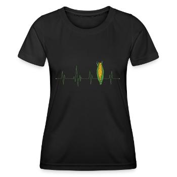 Corn Heartbeat - Women's Functional T-Shirt - black - Front - AI Model Female 172 light (172cm)