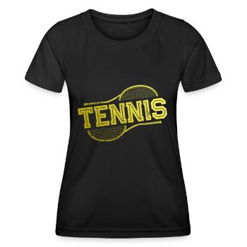 Tennis Sport Tennis Racket - Women's Functional T-Shirt - black - Front - AI Model Female 172 light (172cm)