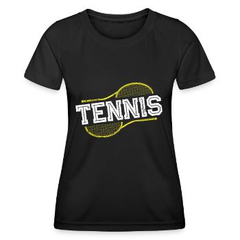 Tennis Sport Tennis Racket - Women's Functional T-Shirt - black - Front - AI Model Female 172 light (172cm)