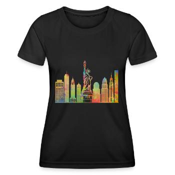 Statue de la Liberté de New York Manhattan Skyline - T-shirt sport Femme - noir - Devant - AI Model Female 172 light (172cm)