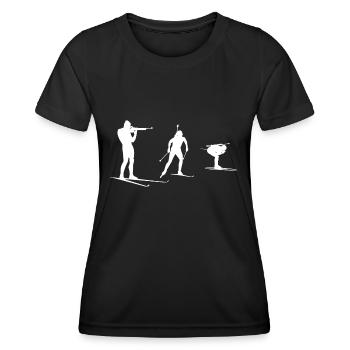 Biathlon - Frauen Funktions-T-Shirt - Schwarz - Vorne - AI Model Female 172 light (172cm)