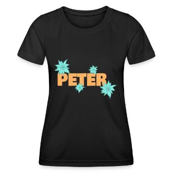 Edelweiß Peter - Frauen Funktions-T-Shirt - Schwarz - Vorne - AI Model Female 172 light (172cm)