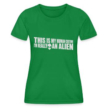 Citation extraterrestre de costume humain - T-shirt sport Femme - vert - Devant - AI Model Female 172 dark (172cm)
