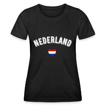 Nederland - Frauen Funktions-T-Shirt - Schwarz - Vorne - AI Model Female 172 light (172cm)