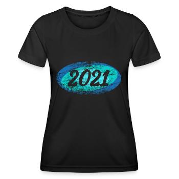 Witzig 2021 - Frauen Funktions-T-Shirt - Schwarz - Vorne - AI Model Female 172 light (172cm)