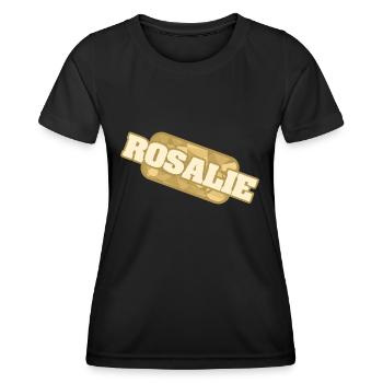 Nature Santé Bio Prénom Rosalie - T-shirt sport Femme - noir - Devant - AI Model Female 172 light (172cm)