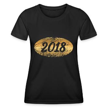 Lingots d’or 2018 - T-shirt sport Femme - noir - Devant - AI Model Female 172 light (172cm)