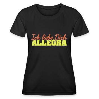Geschenk für Allegra - Frauen Funktions-T-Shirt - Schwarz - Vorne - AI Model Female 172 light (172cm)