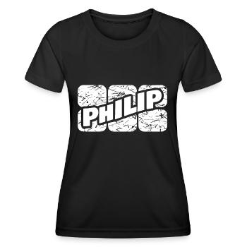Cadeau pour Philip - T-shirt sport Femme - noir - Devant - AI Model Female 172 light (172cm)