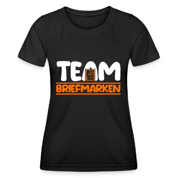 Philatelie Briefmarkensammlung Briefmarkensammler - Frauen Funktions-T-Shirt - Schwarz - Vorne - AI Model Female 172 light (172cm)