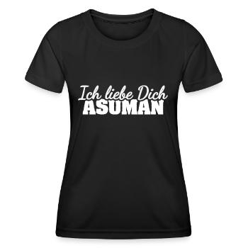 Asuman als Liebe - Frauen Funktions-T-Shirt - Schwarz - Vorne - AI Model Female 172 light (172cm)