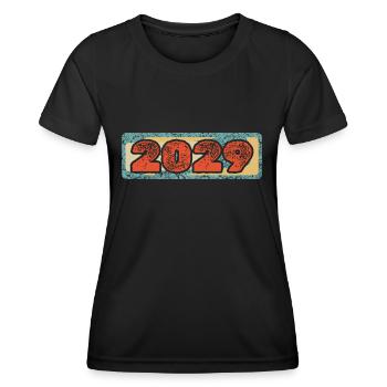 Year 2029 - Women's Functional T-Shirt - black - Front - AI Model Female 172 light (172cm)