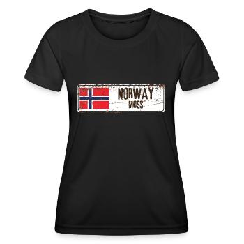 Drapeau de la Norvège Moss - T-shirt sport Femme - noir - Devant - AI Model Female 172 light (172cm)