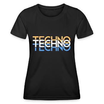 Techno - T-shirt sport Femme - noir - Devant - AI Model Female 172 light (172cm)
