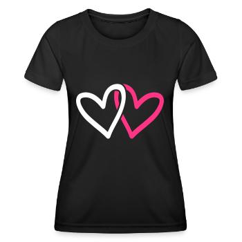 herz icons - Frauen Funktions-T-Shirt - Schwarz - Vorne - AI Model Female 172 light (172cm)