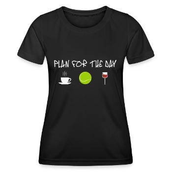 Plan for the Day Coffe Tennis Wine - Women's Functional T-Shirt - black - Front - AI Model Female 172 light (172cm)