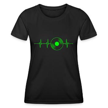 Enregistrement de la fréquence cardiaque - T-shirt sport Femme - noir - Devant - AI Model Female 172 light (172cm)
