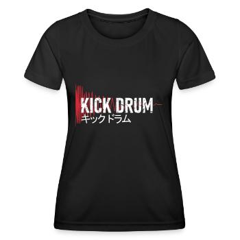 Kick Drum - キックドラム - Synthesizer - Frauen Funktions-T-Shirt - Schwarz - Vorne - AI Model Female 172 light (172cm)