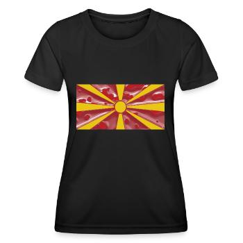 Macédoine du Nord - T-shirt sport Femme - noir - Devant - AI Model Female 172 light (172cm)
