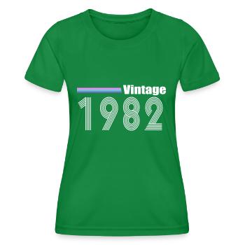 Jahrgang 1982 - Frauen Funktions-T-Shirt - Kelly Green - Vorne - AI Model Female 172 dark (172cm)