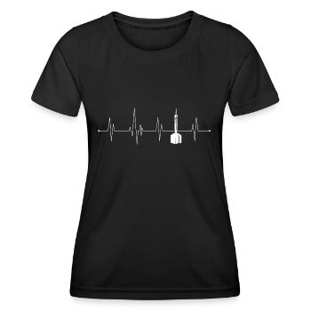 Fléchettes Battement de cœur - T-shirt sport Femme - noir - Devant - AI Model Female 172 light (172cm)