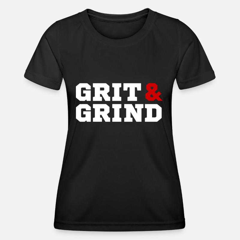 Grit and Grind (white/red) - Women's Functional T-Shirt - black