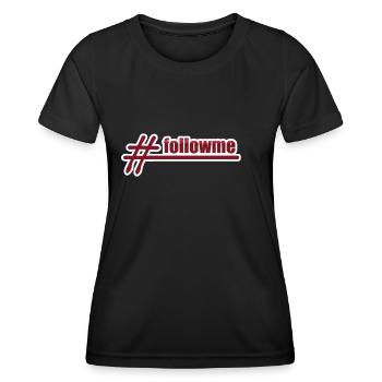 Style Hashtag followme Follow me - Women's Functional T-Shirt - black - Front - AI Model Female 172 light (172cm)