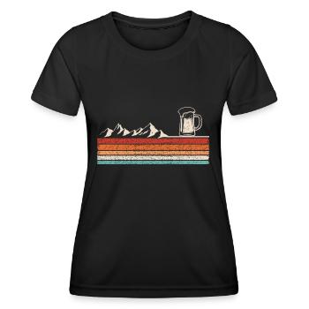 Beer Glass Heartbeat - Women's Functional T-Shirt - black - Front - AI Model Female 172 light (172cm)