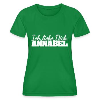 Dear Annabel, - Women's Functional T-Shirt - kelly green - Front - AI Model Female 172 dark (172cm)