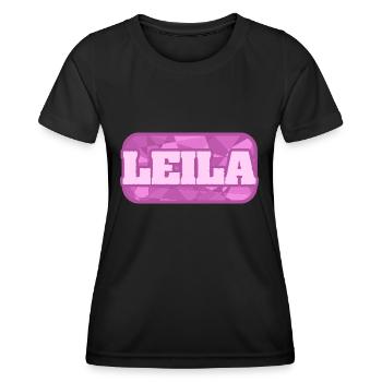 Santé Leila - T-shirt sport Femme - noir - Devant - AI Model Female 172 light (172cm)