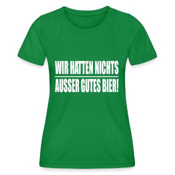 Ossi - DDR - Osten Sächsisch Geschenk - Frauen Funktions-T-Shirt - Kelly Green - Vorne - AI Model Female 172 dark (172cm)