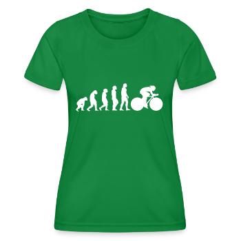 Road Bike Evolution - Women's Functional T-Shirt - kelly green - Front - AI Model Female 172 dark (172cm)