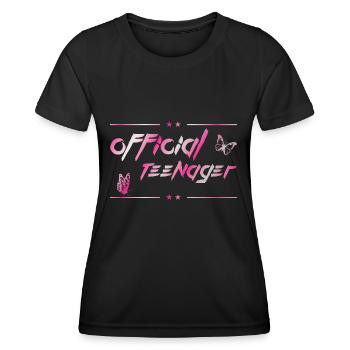 official teen - birthday design for teens - Women's Functional T-Shirt - black - Front - AI Model Female 172 light (172cm)