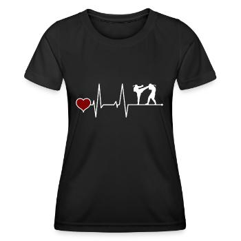 Muay Thai Thai boxing heartbeat - Women's Functional T-Shirt - black - Front - AI Model Female 172 light (172cm)
