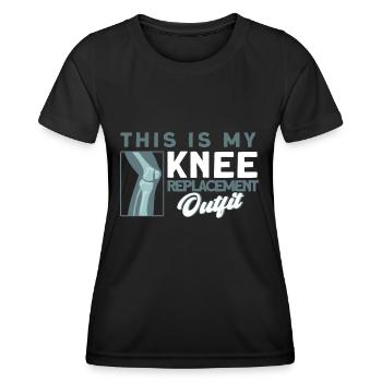 Patient Knie Operation Bionisches Knie - Frauen Funktions-T-Shirt - Schwarz - Vorne - AI Model Female 172 light (172cm)
