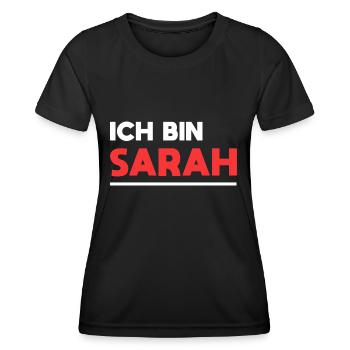 Sarah Name Spruch für stolze Sarahs - Frauen Funktions-T-Shirt - Schwarz - Vorne - AI Model Female 172 light (172cm)