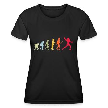 Évolution du football - T-shirt sport Femme - noir - Devant - AI Model Female 172 light (172cm)