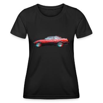 AE 86 im Glitch gefangen - Frauen Funktions-T-Shirt - Schwarz - Vorne - AI Model Female 172 light (172cm)