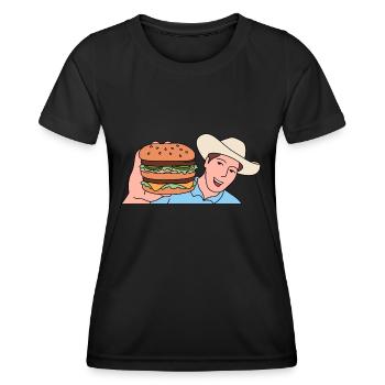 Burger in Texas Design für stolze Texaner - Frauen Funktions-T-Shirt - Schwarz - Vorne - AI Model Female 172 light (172cm)
