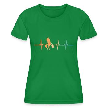 Heartbeat Einkaufen - Frauen Funktions-T-Shirt - Kelly Green - Vorne - AI Model Female 172 dark (172cm)